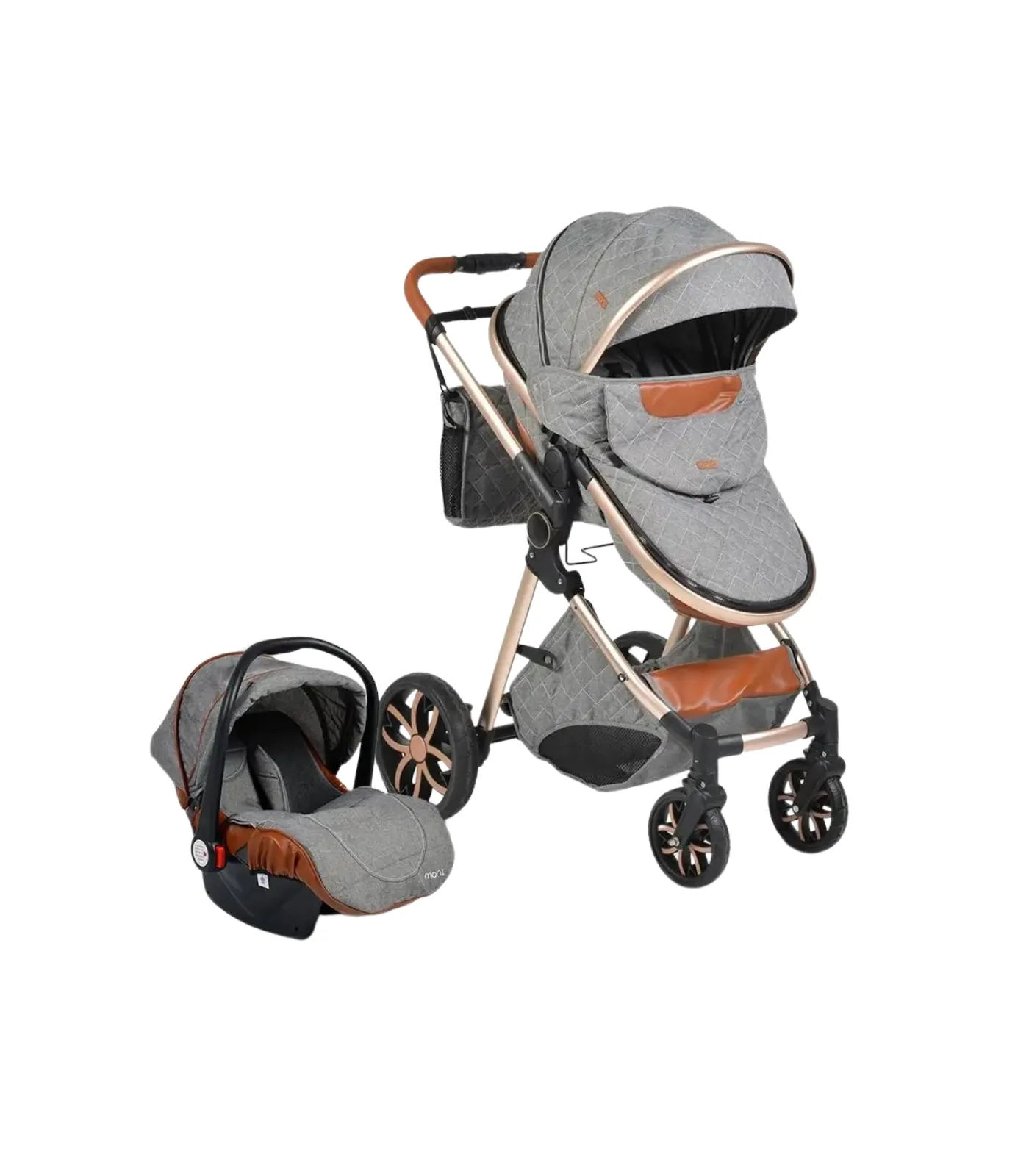 Cangaroo Alma kolica za bebe 2u1 Tamno Siva, 0m+ - Slika 1