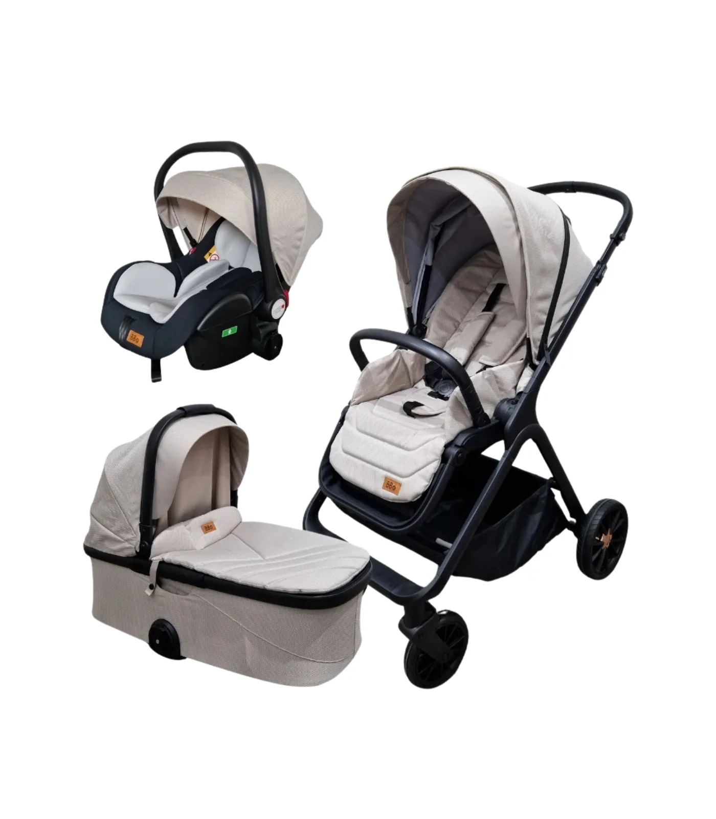 1 BBO MamaMia kolica za bebe 3u1 Bez, 0m+ - Slika 1