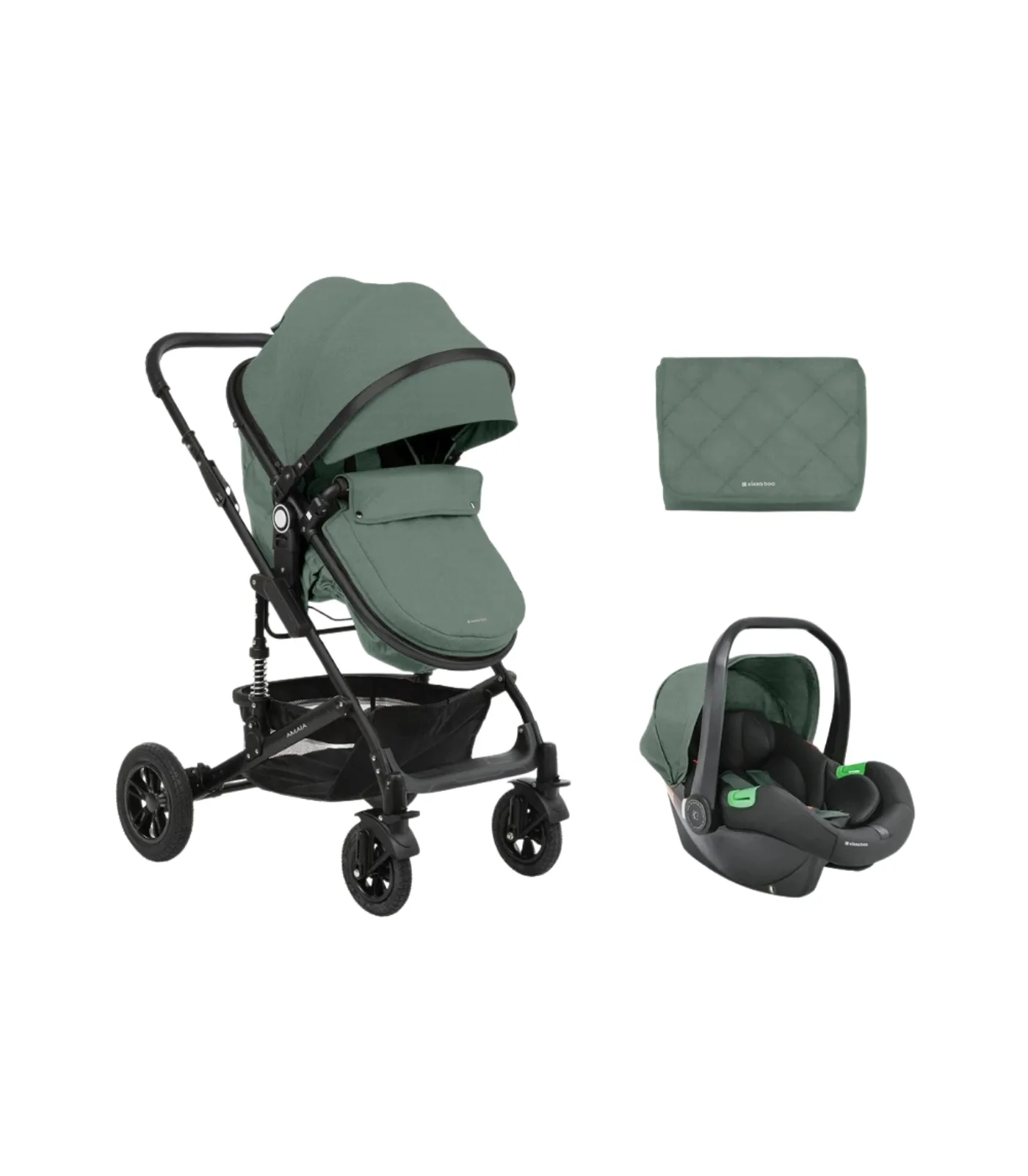 Kikka Boo Amaia Premium kolica za bebe 3u1 Zelena - Slika 1