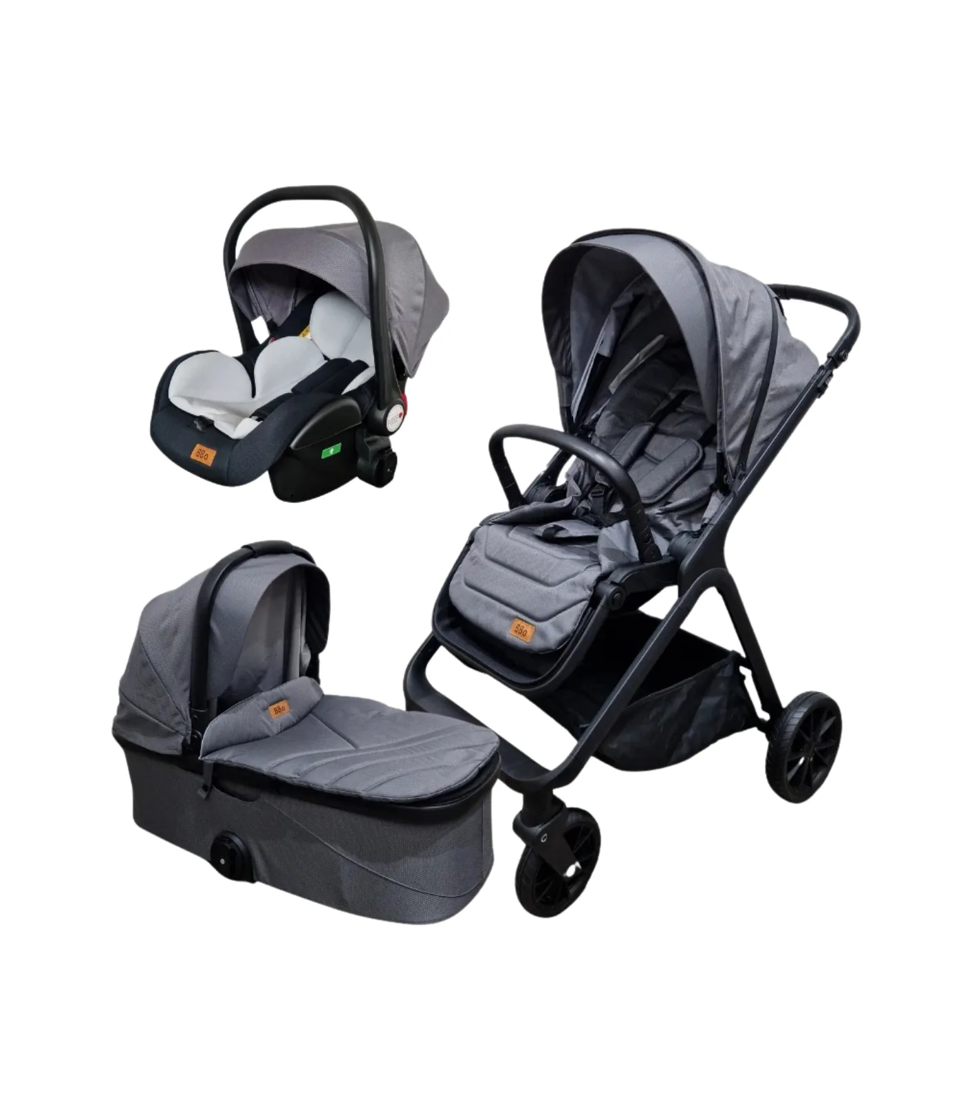 BBO MamaMia kolica za bebe 3u1 Siva, 0m+ - Slika 1