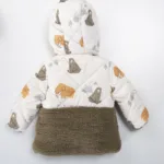 zimska jakna za bebe sa printom mamuta i medveda