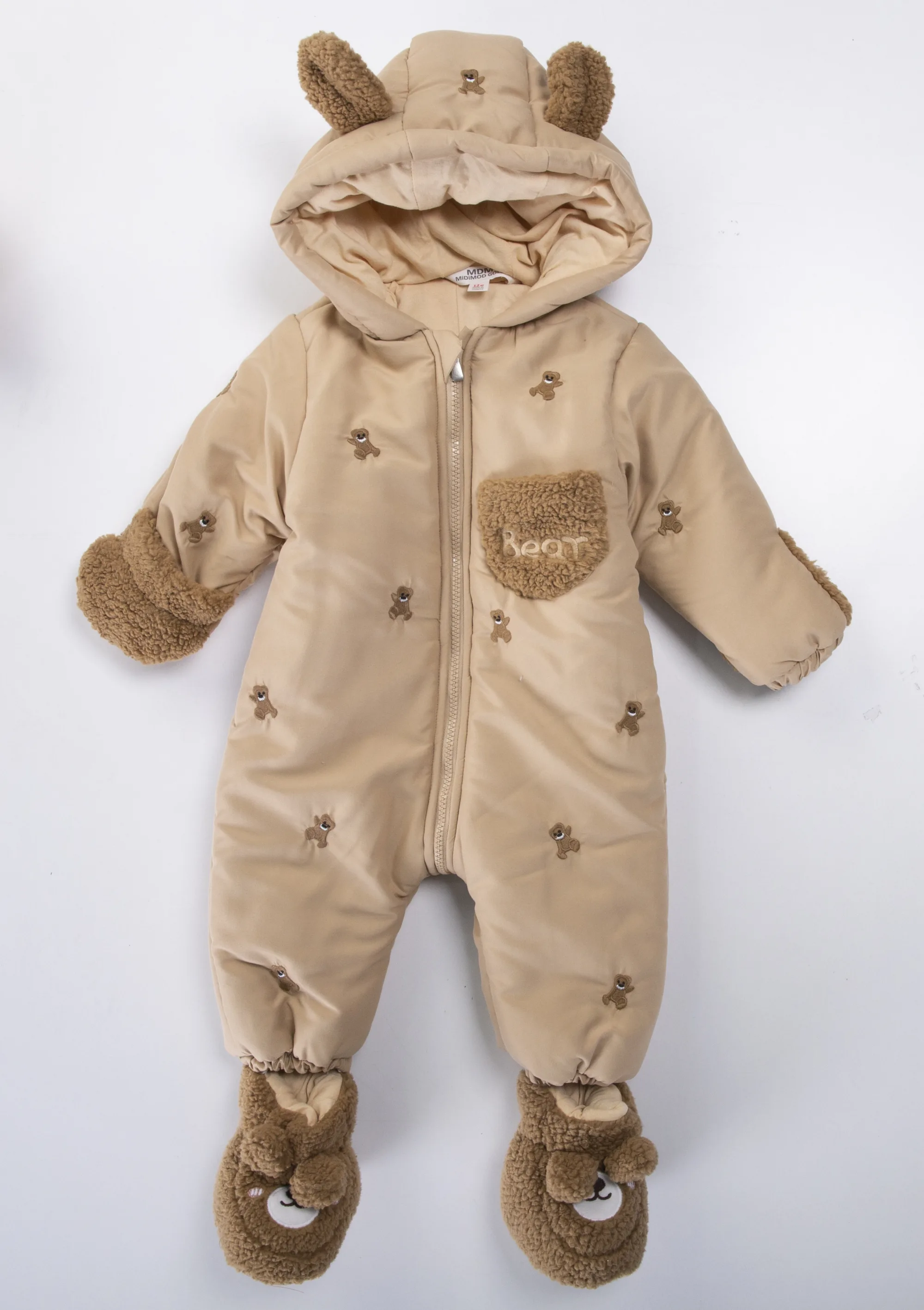 zimska jakna za decu sa medvedićem (copy) 9 meseci, bež