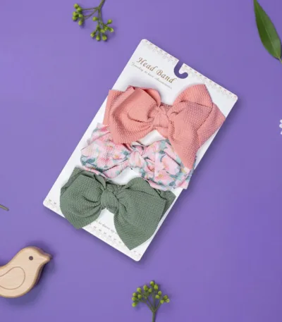 trake za glavu sa mašnama za bebe – set od 3 komada
