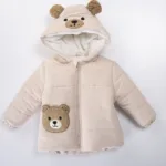 zimska jakna za decu sa medom i kapuljačom 4 godine, teget