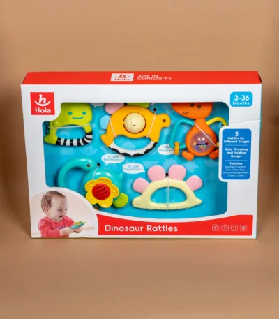 set zvečki i glodalica 1109 – dinosaur rattles (5 komada) (3–36 meseci)