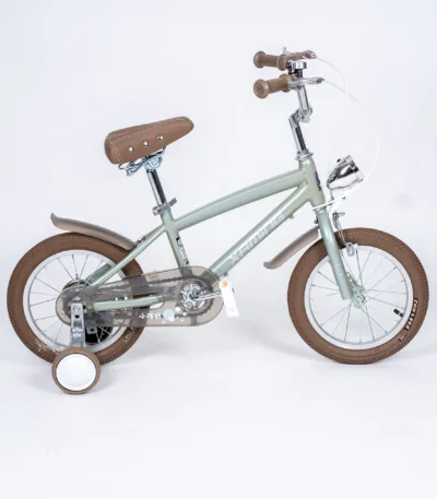 dečiji bicikl 5801 (14”) sa pomoćnim točkićima i prednjim svetlom – 3 boje mint zelena