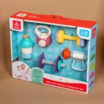 he7900 – set zvečka i glodalica (5 kom) – baby gym gift set (3–36 meseci)
