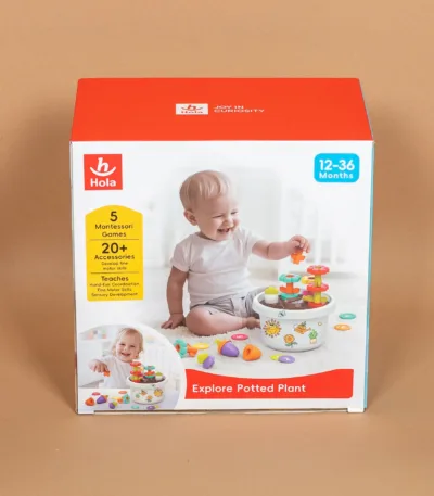 montesori igračka he795800 – saksija sa cvetićima i šargarepama (explore potted plant) (12–36m)