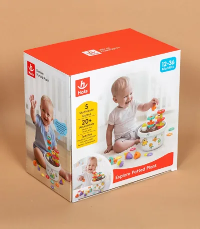 montesori igračka he795800 – saksija sa cvetićima i šargarepama (explore potted plant) (12–36m)