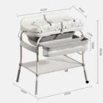 korito za kupanje wm6012 – sklopivo korito sa postoljem, policom i korpom (85×48 cm)