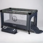 prenosivi krevetac burbay bk80 sivi (putni) sa mrežastim stranicama, bočnim ulazom i torbom