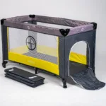 prenosivi krevetac burbay bk80 (sivo žuta boja) sa bočnim ulazom i torbom za nošenje