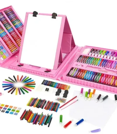 super mega art set 208 delova – set za crtanje i bojanje (plavi/roze) mcl 7221