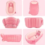 vazdušna bebi kadica swimbobo (0–4 god) sa pumpom – 2 položaja, 45° nagib (roza/plava)