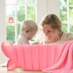 vazdušna bebi kadica swimbobo (0–4 god) sa pumpom – 2 položaja, 45° nagib (roza/plava)