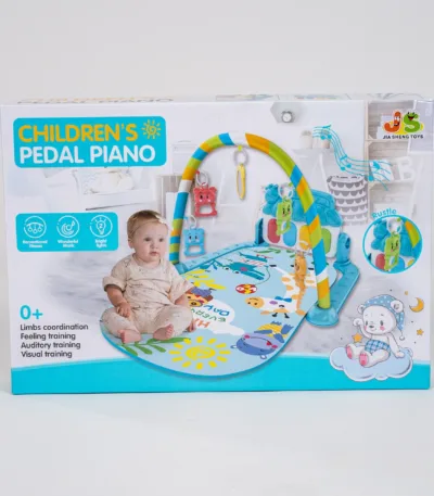 muzička podloga za bebe sa lukom, igračkicama i klavirom – model 518a 25 (na baterije)