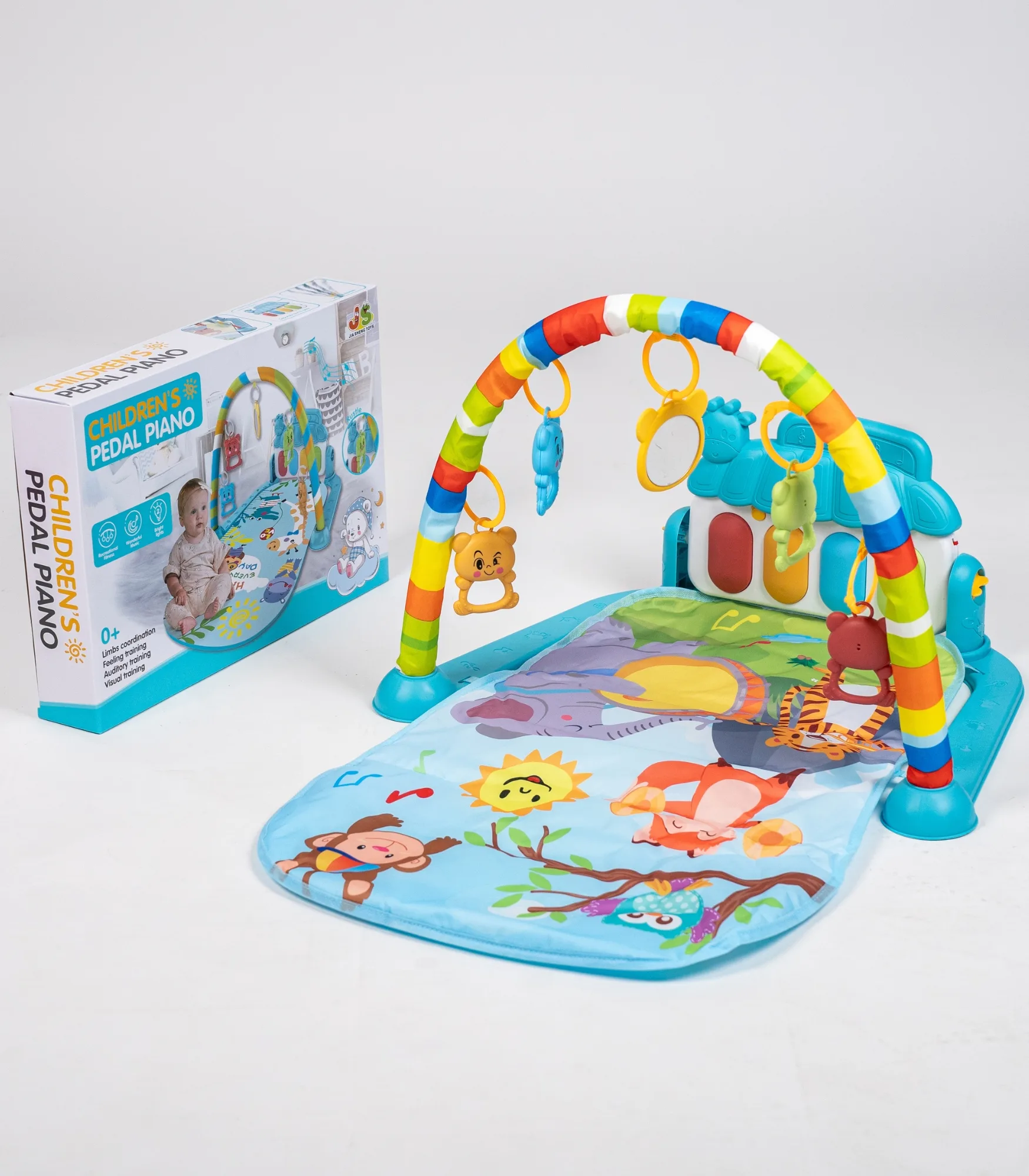 muzička podloga za bebe sa lukom i igračkicama – model 518a 28 (na baterije)