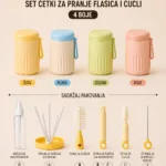 set četki za pranje flašica i cucli zz 3015 (u kutiji) – 4 boje