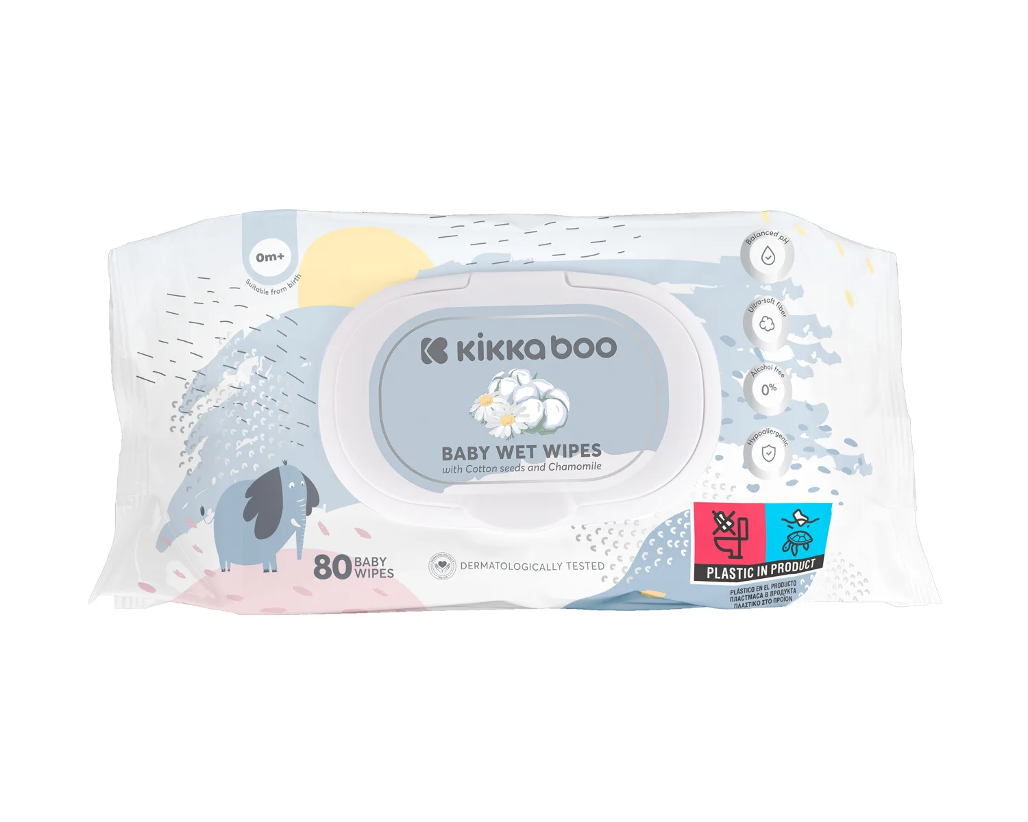 vlažne maramice za bebe cotton seeds & chamomile sa poklopcem, 80 kom