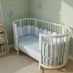 yuar01 – ogradica za okrugli krevetac + čaršav + jastučić (set), više boja
