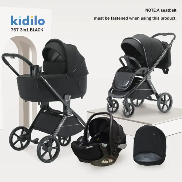 Kolica za bebe 3 u 1 767 - crna